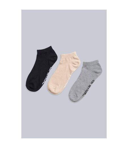 Animal Womens/Ladies Ronnie Recycled Ankle Socks (Pack of 3) (Navy/Peach/Gray) - UTMW2449