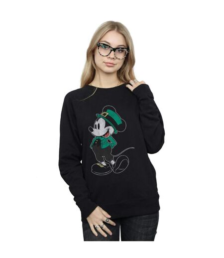 Disney Sweatshirt Mickey Mouse St Patrick Womens/Ladies (Noir) - UTBI27924