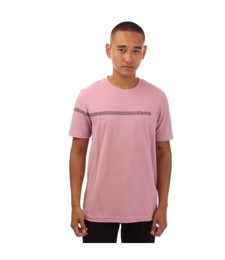T-shirt Style À Rayures Homme Violet Boss