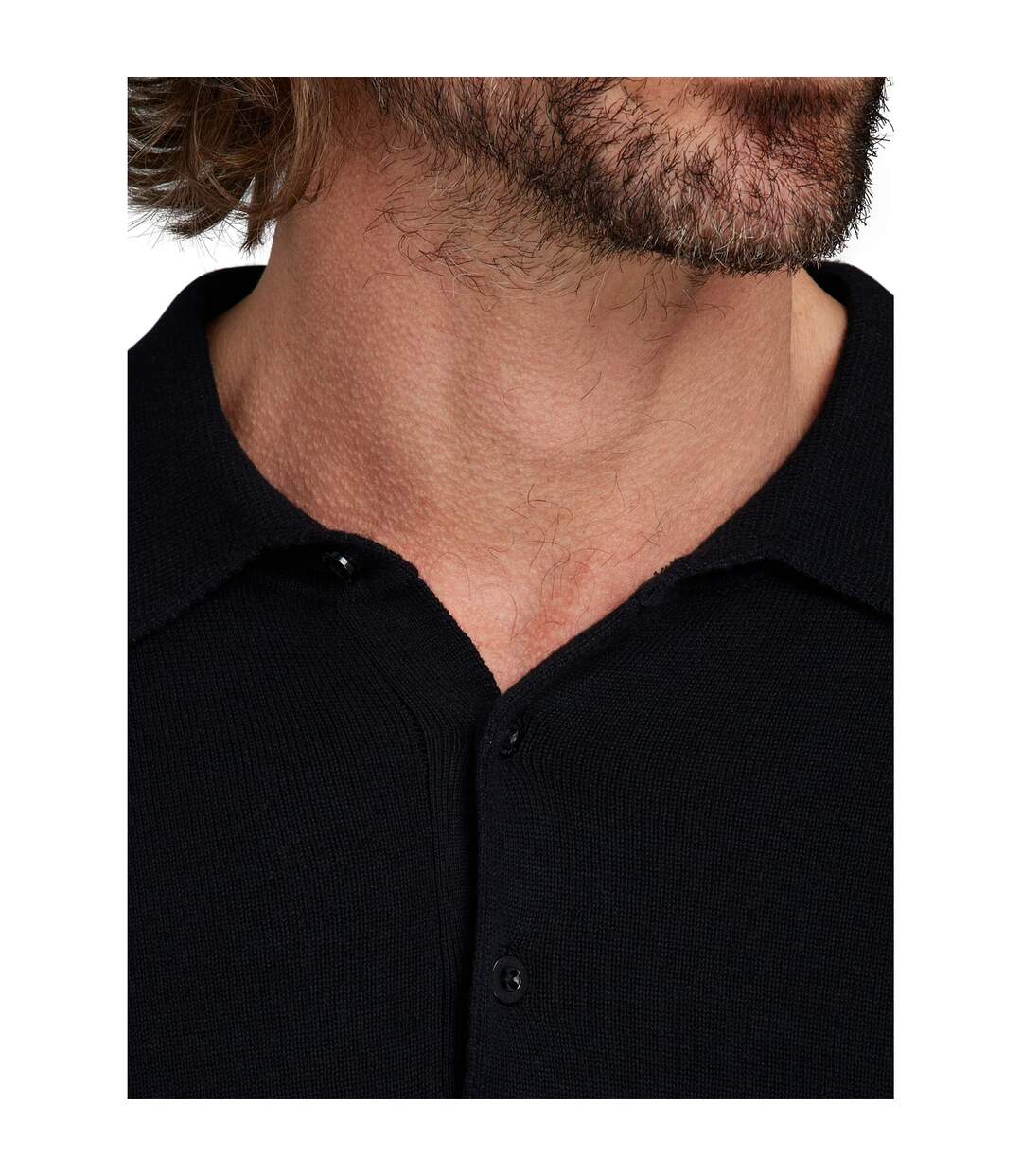 Mens Knitted Classic Polo Shirt Black Raging Bull-3
