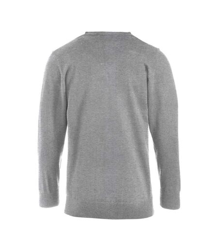 Clique Mens Aston Knitted V Neck Sweatshirt (Grey Melange)