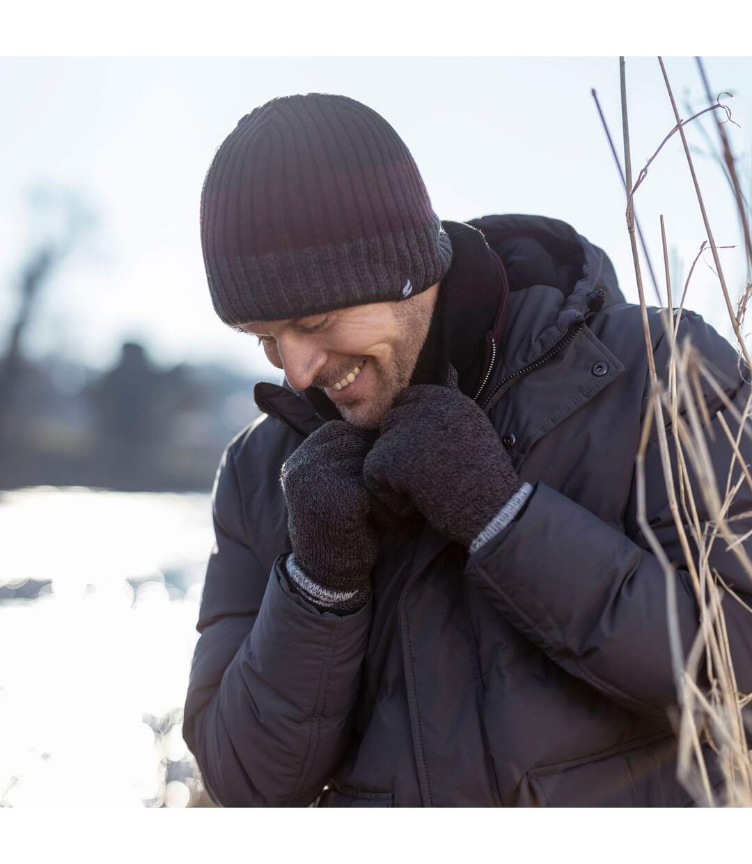 Bonnet d'hiver à rayures thermiques pour hommes-5