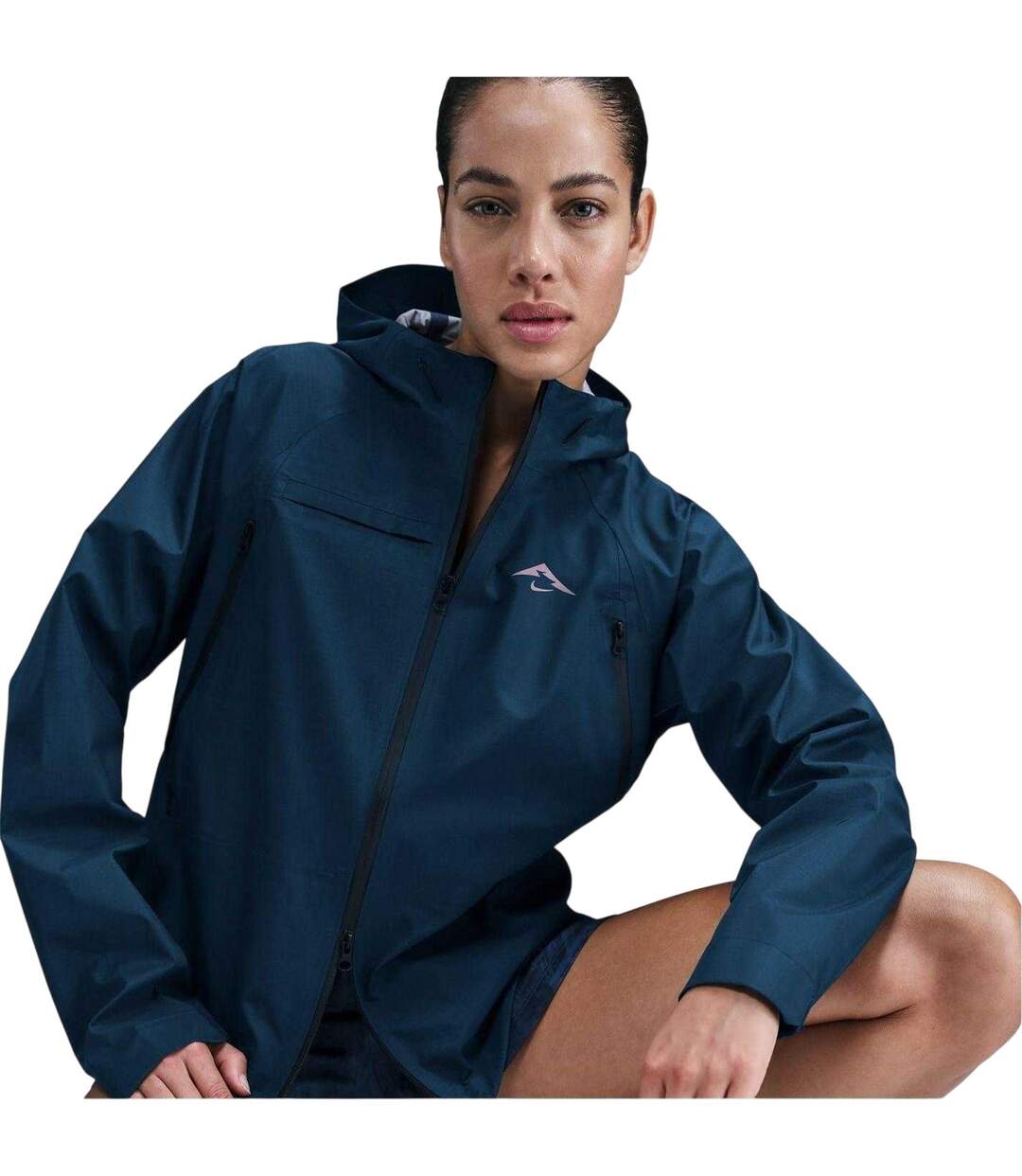 Veste À Capuche Trail Femme Bleu Marine Taupe Nike-4
