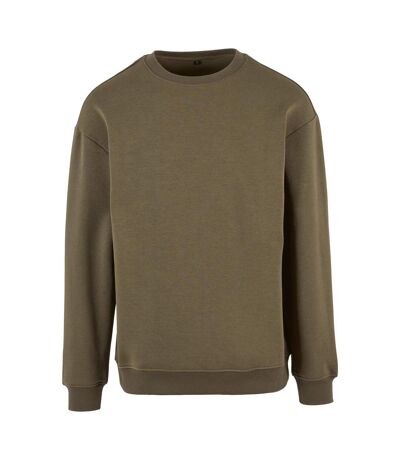 Mens crew neck plain sweatshirt olive Build Your Brand