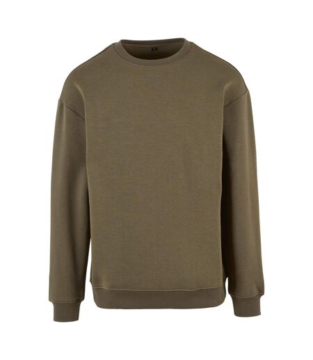 Mens crew neck plain sweatshirt olive Build Your Brand