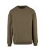 Mens crew neck plain sweatshirt olive Build Your Brand-1