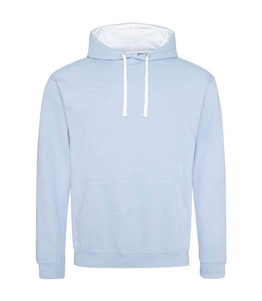 Sweat à capuche varsity femme bleu ciel / blanc Awdis-1