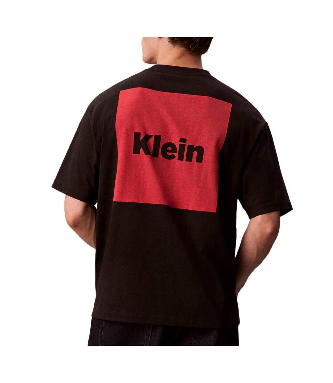 T-Shirt noir/rouge homme calvin klein jeans lv04rd813g-2