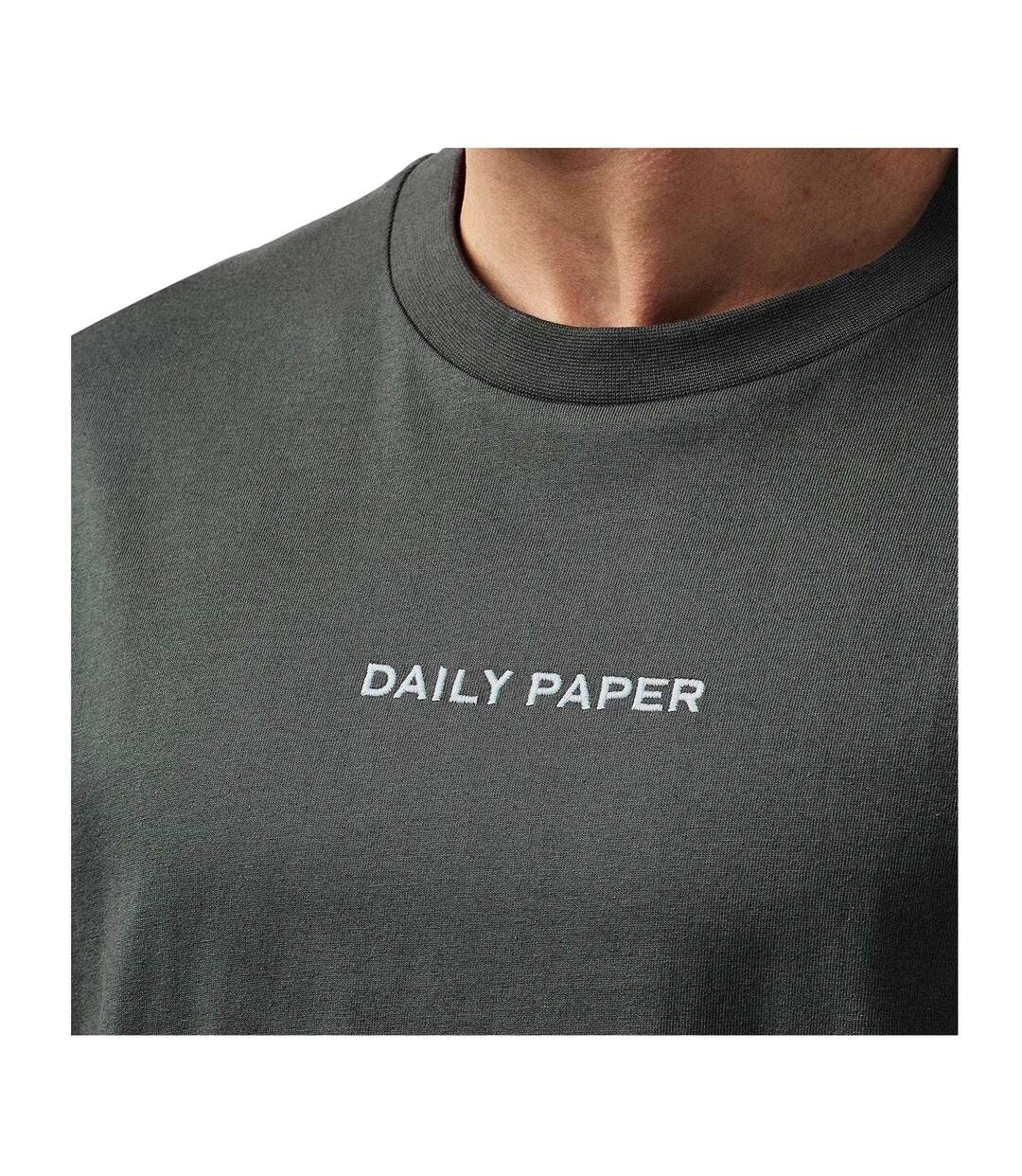 Mens Crew Neck Regular Short-sleeved T-shirt Green Daily Paper-4