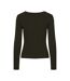 T-Shirt manches longues kaki femme pieces kalu-2