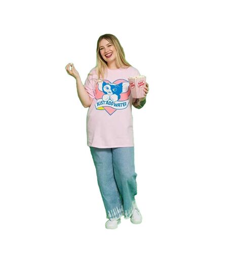 T-shirt Motif Gizmo Cute Just Add Water Adulte Rose Gremlins