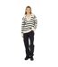 Womens/ladies Striped V Neck Jumper Oatmeal Brave Soul-1