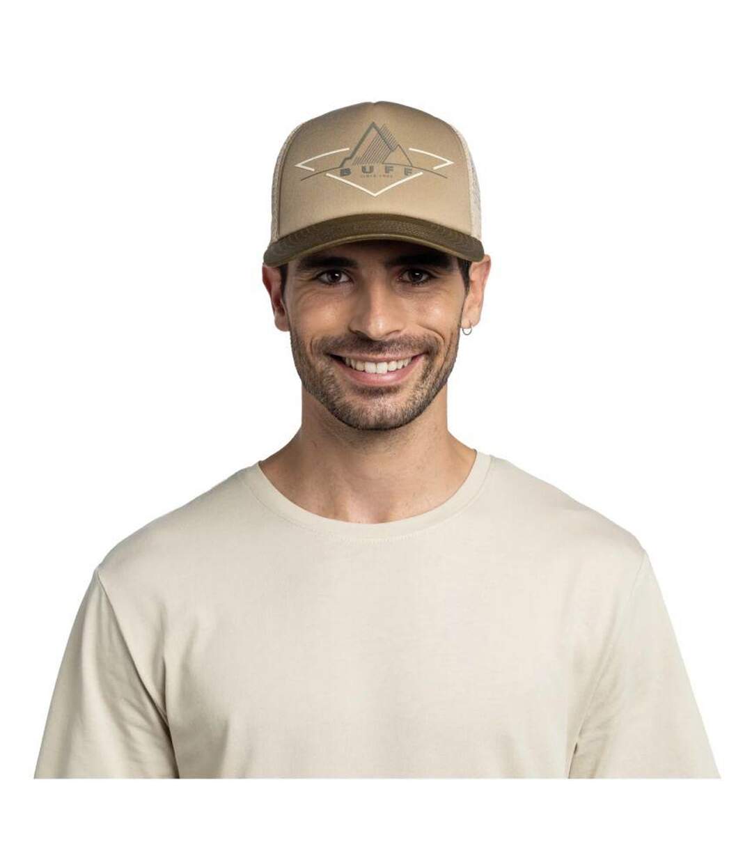 Casquette Trucker Motif/style Logo Brodé Vert Buff-1