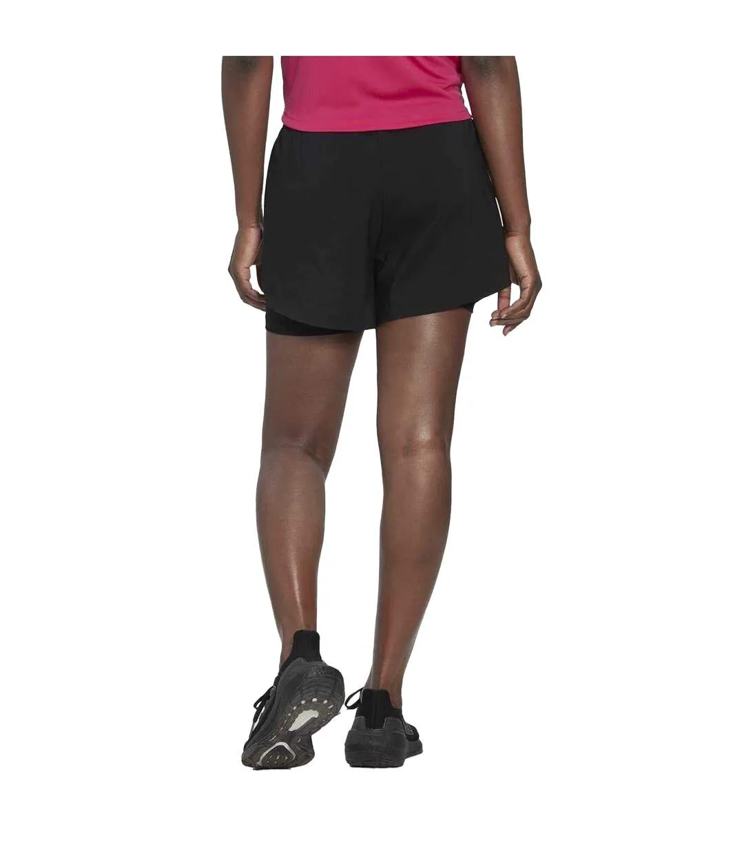 Womens/ladies 2 In 1 Running Shorts Black White Adidas-3