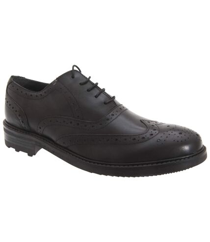 Roamers Mens 5 Eyelet Brogue Oxford Leather Shoes (Black) - UTDF587