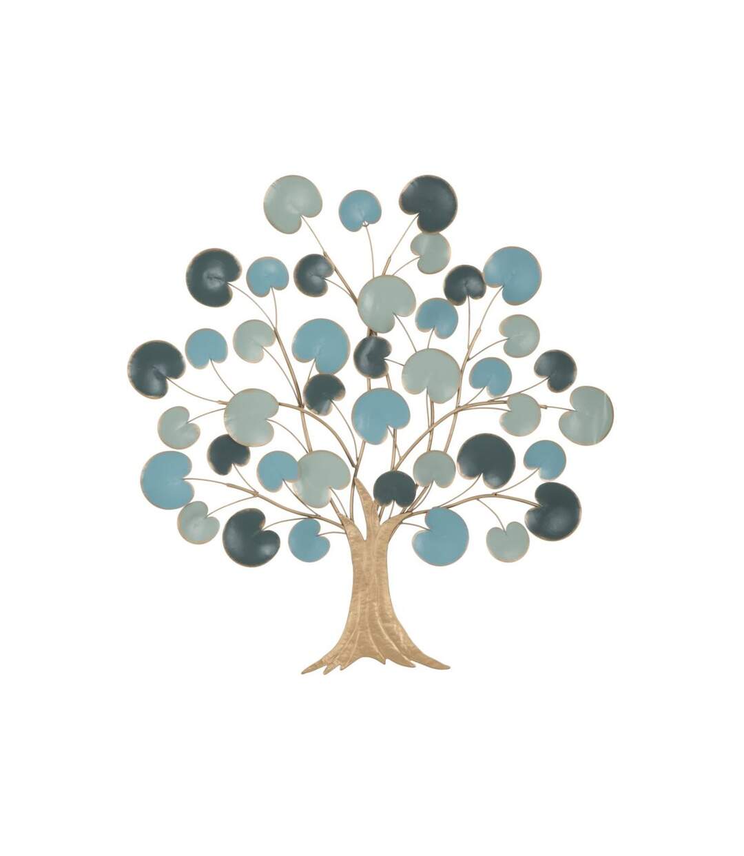 Décoration Murale en Métal Pommier 90cm Bleu-1
