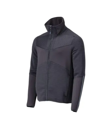 Mens Customised Striped Fleece Jacket Dark Navy Mascot
