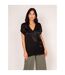 T-shirt col V satin FENTA - Dona X Lisa-1