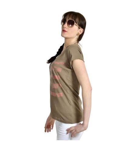 Tee shirt manches courtes femme imprimé motifs abstrait