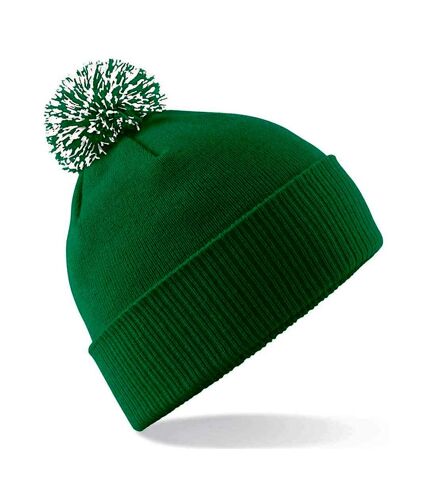 Bonnet snowstar adulte vert / blanc Beechfield