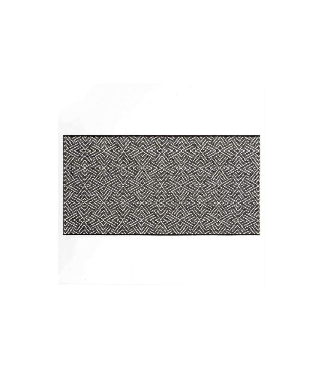 Tapis Tissé Déco Aztek 80x150cm Noir-1