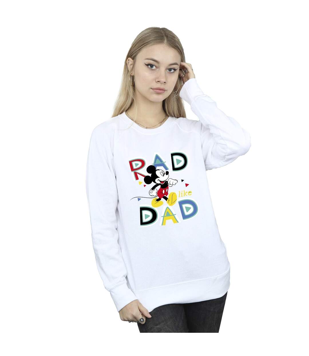 Disney Sweatshirt Mickey Mouse Rad Dad Womens/Ladies (Blanc) - UTBI29194-2
