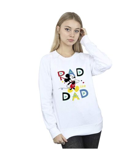 Disney Sweatshirt Mickey Mouse Rad Dad Womens/Ladies (Blanc) - UTBI29194