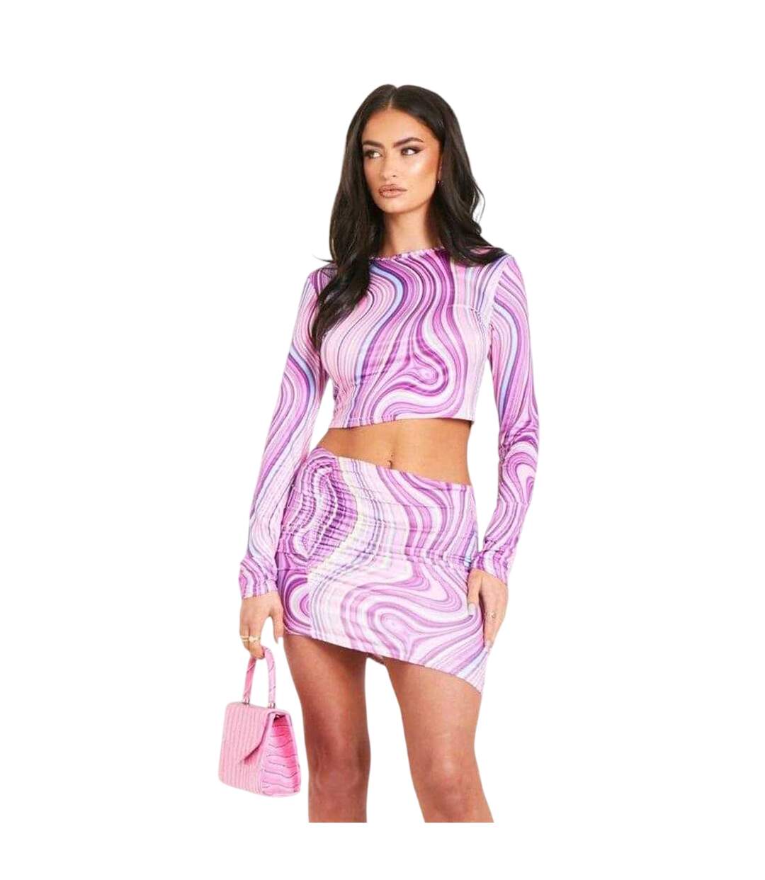 Womens/ladies Ruched Mini Skirt Purple Missy Empire-2