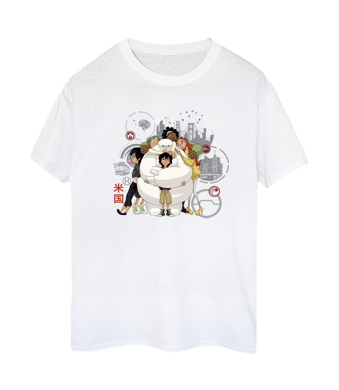 Disney - T-shirt BIG HERO BAYMAX GROUP HUG - Femme (Blanc) - UTBI15628-1