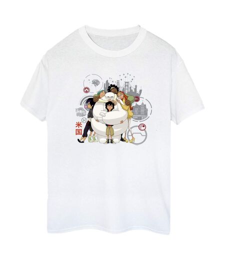 Disney - T-shirt BIG HERO BAYMAX GROUP HUG - Femme (Blanc) - UTBI15628