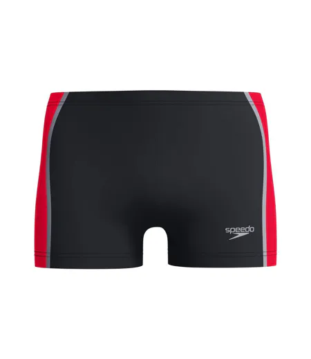 Mens Splice Solid Swim Shorts Black Red Speedo