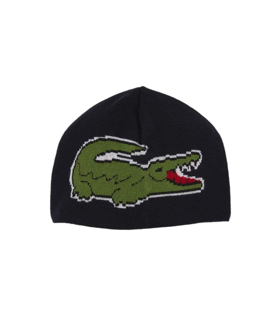 Coffret cadeau bonnet et écharpe en crocodile unisexe marine lacoste rb1515 - taille unique-2