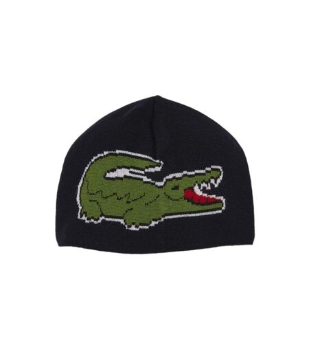 Coffret cadeau bonnet et écharpe en crocodile unisexe marine lacoste rb1515 - taille unique