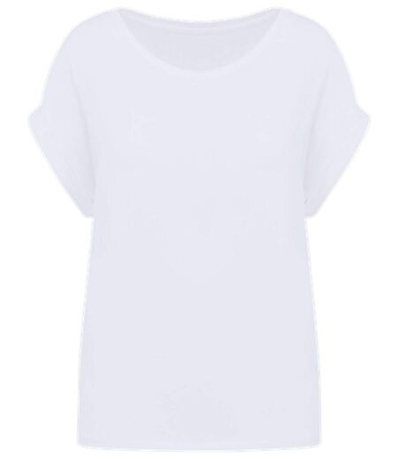 T-shirt écoresponsable manches à revers - Femme - PAT309 - blanc