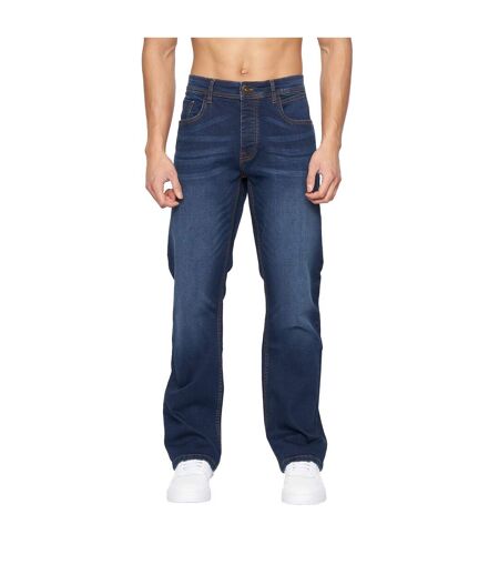 Jean Winsbury Homme Bleu Foncé Délavé Crosshatch