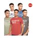 Pack of 5  Mens fevertrees assorted designs t-shirt  orange/sage/white/blue/grey Bewley & Ritch-1
