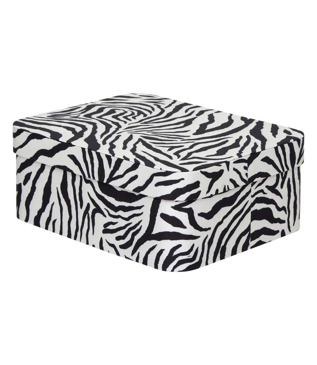 Lot de 4 Boîtes Déco Zébra Polybox 39cm Beige-5