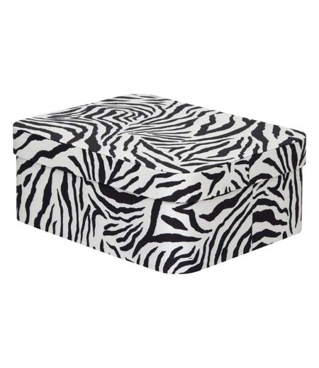 Lot de 4 Boîtes Déco Zébra Polybox 39cm Beige