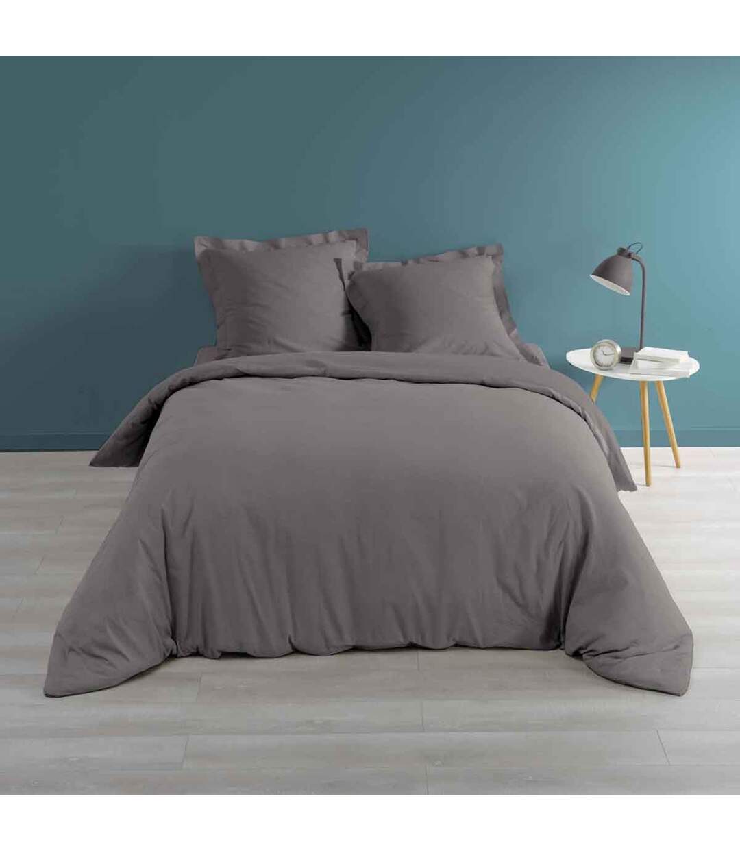 Housse de Couette Percaline 260x240cm Anthracite-1