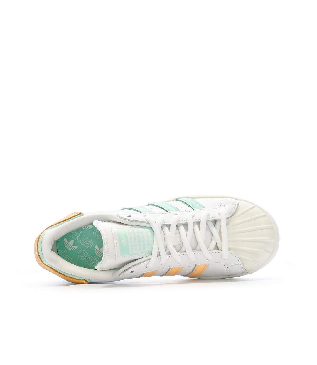 Baskets blanche/verte femme adidas superstar ayoon-4