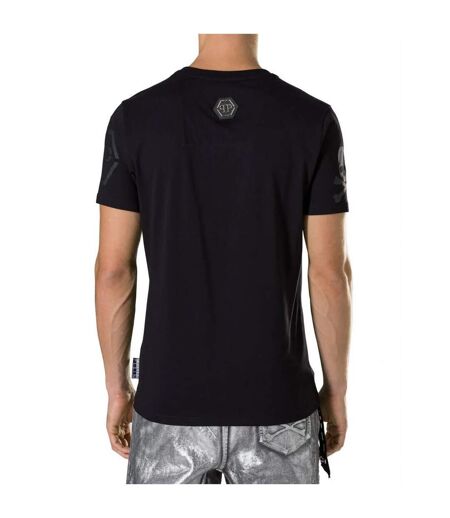 T-shirt Motif/style Logo Monochrome Homme Noir Philipp Plein