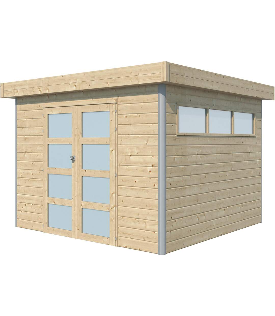 Chalet en bois profil aluminium contemporain 8.7 m² Avec plancher