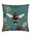 Midnight garden bee outdoor cushion cover 43cm x 43cm teal Wylder-1