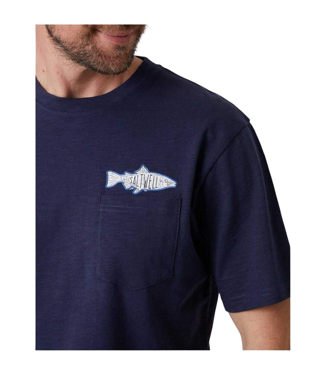 T-shirt Motif/style Logo Homme Bleu Marine Saltwell-4