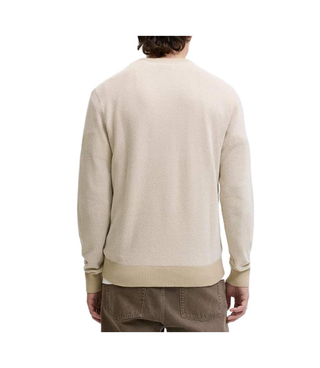 Pull beige homme jack & jones globe knit-2