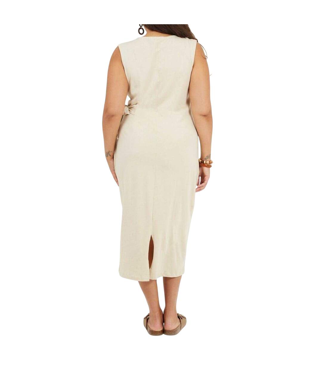 Womens/ladies Sleeveless Midi Dress Stone Brave Soul-3