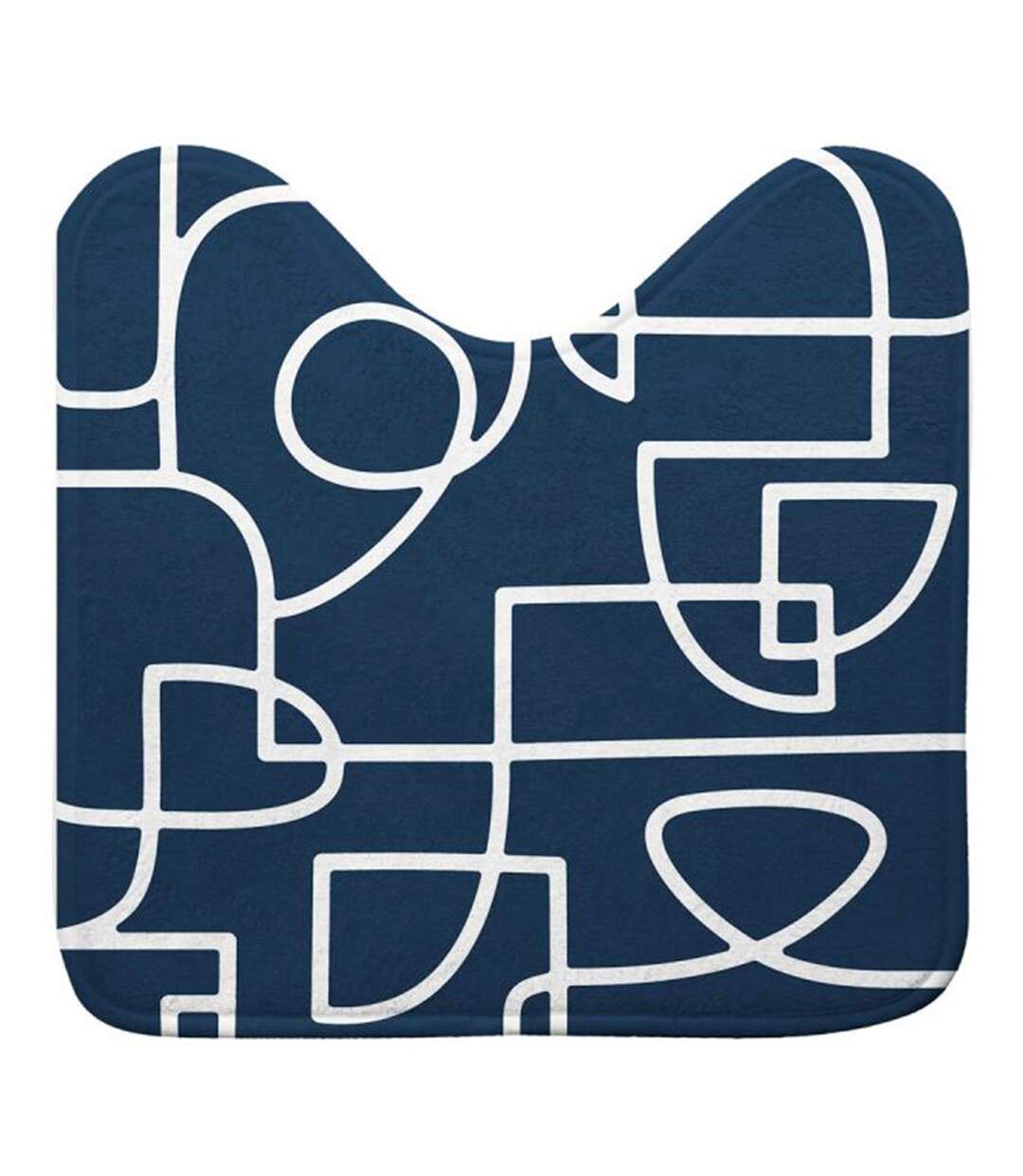 Tapis Contour WC Microfibre Labyrinthe 45x45cm Bleu-1