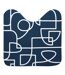 Tapis Contour WC Microfibre Labyrinthe 45x45cm Bleu-1