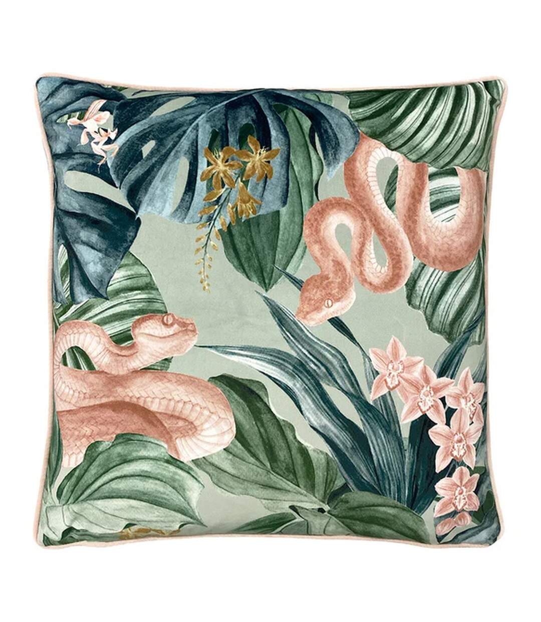 Medinilla tropical leaves cushion cover one size sage green/blush Furn-1