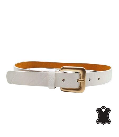 Ceinture fine pour femme. Ceinture synthétique avec croute de cuir vachette - élégance Intemporelle